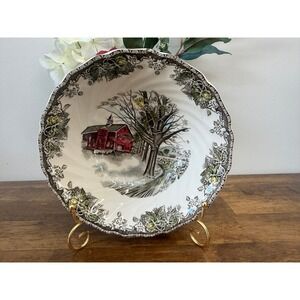 Vintage Johnson Bros Friendly Village Autumn‎ Mists Serving Bowl England Farm